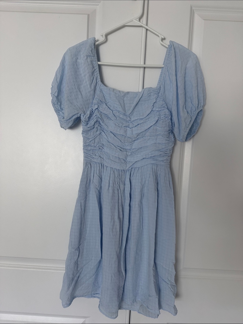 Altar'd State Sky Blue Puff Sleeve Dress
